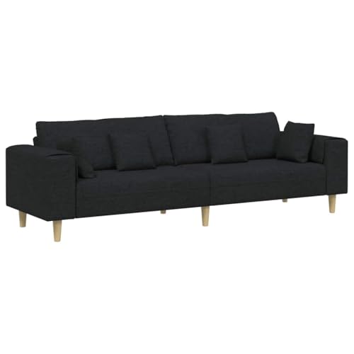 SKM Stoffsofa mit Kissen Schwarz 208 cm Stoff,Möbel,Sofas,Schwarz,40 kg,3335145 von SKM