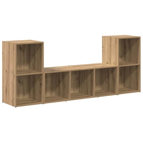 SKM TV-Schränk 3 pcs Braun 107 x 35 x 37 cm Holzwerkstoff,Möbel,TV-Möbel,Braun,37.69 kg,3393254 von SKM