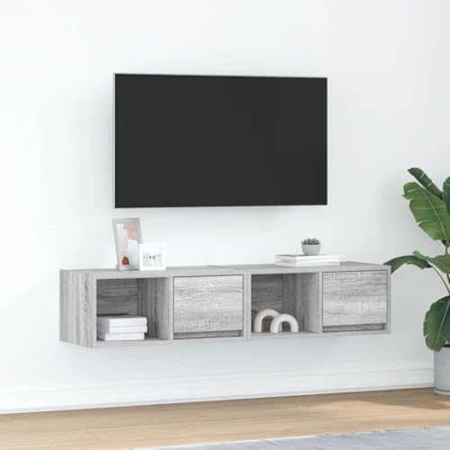 SKM TV-Schränke 2 STK. Grau Sonoma 60x31x25,5 cm Holzwerkstoff,Möbel,TV-Möbel,Grau,19.35KG,861447 von SKM