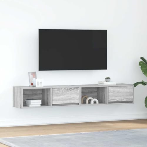 SKM TV-Schränke 2 STK. Grau Sonoma 80x31x25,5 cm Holzwerkstoff,Möbel,TV-Möbel,Grau,23.55KG,861465 von SKM