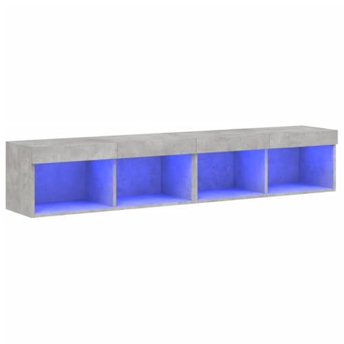 SKM TV-Schränke mit LED-Leuchten 2 STK. Betongrau 80x30x30 cm,Möbel,TV-Möbel,Grau,19.42 kg,837148 von SKM