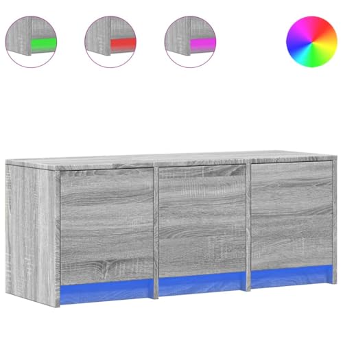 SKM TV-Schrank LED Grau Sonoma 97x34x40 cm Holzwerkstoff,Möbel,TV-Möbel,Grau,21.2 kg,852241 von SKM