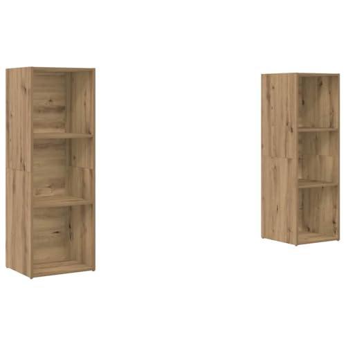 SKM TV-Schrank-Set 2 pcs Eiche handwerklich 107 x 35 x 37 cm,Möbel,TV-Möbel,Braun,29.3 kg,3393548 von SKM
