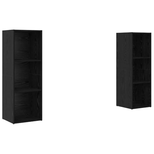 SKM TV-Schrank-Set 2 pcs Schwarze Eiche 107 x 35 x 37 cm,Möbel,TV-Möbel,Schwarz,29.3 kg,3393547 von SKM