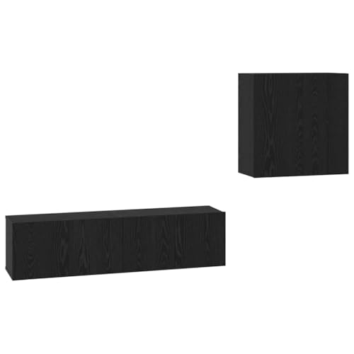SKM TV-Schrank-Set 4 pcs Schwarze Eiche 120 x 30 x 30 cm,Möbel,TV-Möbel,Schwarz,39.63 kg,3393373 von SKM
