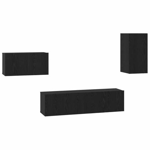 SKM TV-Schrank-Set 4 pcs Schwarze Eiche 30,5 x 30 x 60 cm,Möbel,TV-Möbel,Schwarz,37.6 kg,3393298 von SKM