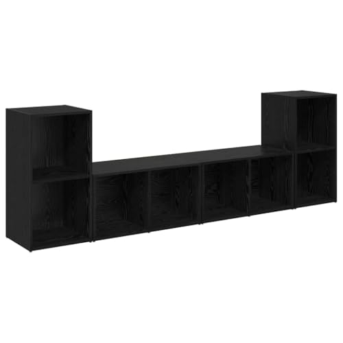 SKM TV-Schrank-Set 4 pcs Schwarze Eiche 37 x 35 x 72 cm,Möbel,TV-Möbel,Schwarz,46.08 kg,3393529 von SKM