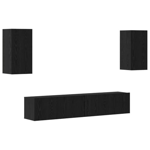 SKM TV-Schrank-Set 4 pcs Schwarze Eiche 80 x 30 x 30 cm,Möbel,TV-Möbel,Schwarz,43.88 kg,3393238 von SKM