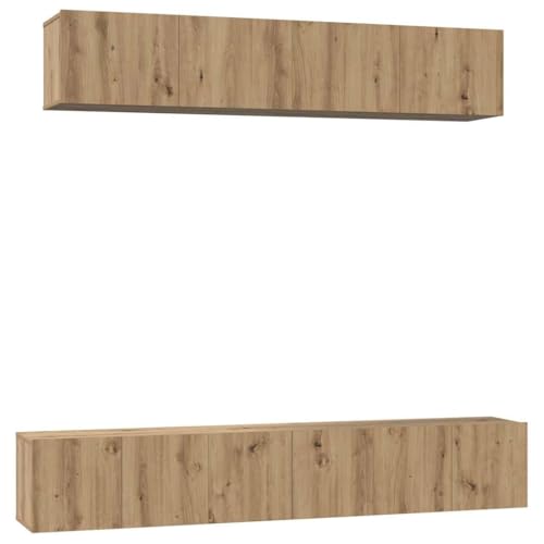 SKM TV-Schrank Set 5 pcs Eiche handwerklich Mittel 80 x 30 x 30 cm,Möbel,TV-Möbel,Beige,51.9 kg,3393407 von SKM