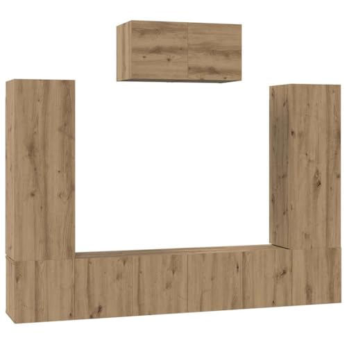 SKM TV-Schrank-Set 7 pcs Eiche handwerklich 180 x 30 x 120 cm,Möbel,TV-Möbel,Braun,65.45 kg,3393137 von SKM