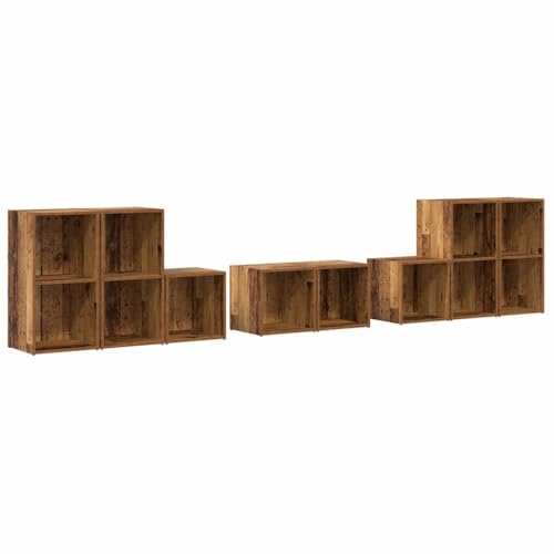SKM TV-Schrank Set 8 pcs Altholz 37 x 35 x 72 cm Holzwerkstoff,Möbel,TV-Möbel,Braun,68.98 kg,3393273 von SKM