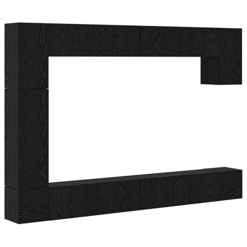 SKM TV-Schrank-Set 9 pcs Schwarze Eiche 100 x 30 x 30,5 cm,Möbel,TV-Möbel,Schwarz,98.83 kg,3393427 von SKM