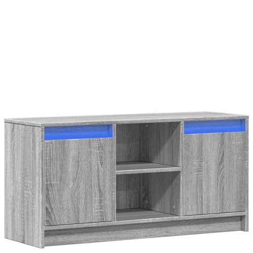 SKM TV-Schrank mit LED-Beleuchtung Grau Sonoma 100x34x50 cm,Möbel,TV-Möbel,Grau,23.45 kg,852192 von SKM