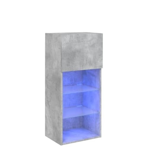 SKM TV-Schrank mit LED-Leuchten Betongrau 40,5x30x90 cm,Möbel,TV-Möbel,Grau,16.22 kg,837049 von SKM