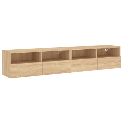 SKM TV-Wandschränke 2 STK. Sonoma-Eiche 80x30x30 cm Holzwerkstoff,Möbel,TV-Möbel,Braun,26.88 kg,836873 von SKM
