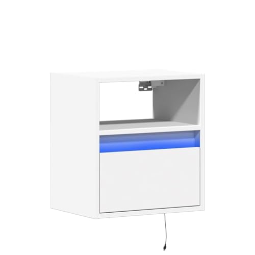 SKM TV-Wandschränke mit LED-Beleuchtung 2 STK. Weiß 41x31x45 cm,Möbel,TV-Möbel,Weiß,21.7KG,852314 von SKM