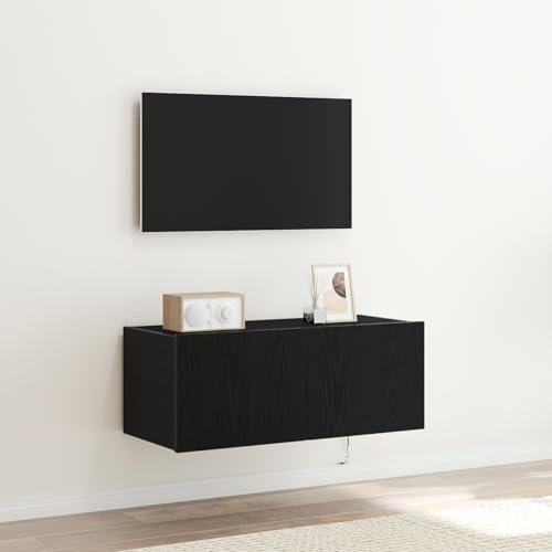SKM TV-Wandschrank mit LED-Leuchten Schwarz Eiche 80x35x31 cm,Möbel,TV-Möbel,Schwarz,14KG,863108 SKM TV-Wandschrank mit LED-Leuchten Schwarz Eiche 80x35x31 cm,Möbel,TV-Möbel,Schwarz,14KG,863108 von SKM