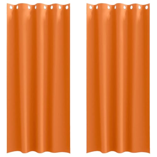SKM Vorhänge mit Vorhängen 2 pcs Leuchtendes Orange Polyester,Heim & Garten,Dekoration,Fensterdrapierung,Vorhänge & Gardinen,Orange,1.36 kg,4107400 von SKM