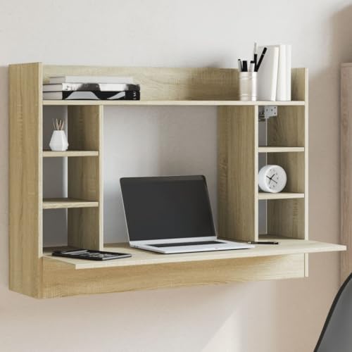 SKM Wand-Schreibtisch Sonoma Eiche 105x48x75 cm Holzwerkstoff,Möbel,Büromöbel,Schreibtische,Braun,21.9KG,847970 von SKM