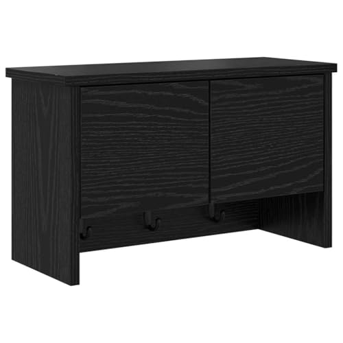 SKM Wandmontierter Kleiderständer Schwarze Eiche 50 x 20 x 30 cm,Möbel,Regalsysteme,Wandregale,Schwarz,6.62 kg,874332 von SKM