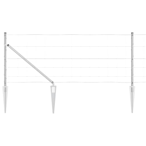 SKM Wildzaun Silber 100 x 0.8 m Verzinkter Stahl,Heimwerkerbedarf,Hauseinzäunung,Zaunfelder,Silber,121.8 kg,3351468 von SKM