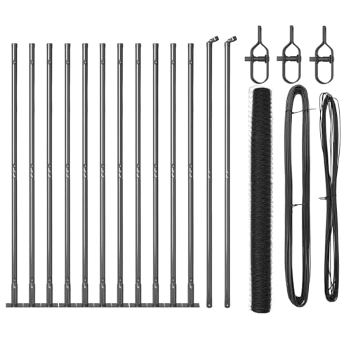 SKM Zaun mit Pfosten Grau 1.4 x 25 m PVC-beschichteter Stahl,Heimwerkerbedarf,Hauseinzäunung,Zaunfelder,Grau,29.45 kg,3353668 von SKM