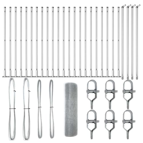 SKM Zaun mit Pfosten Silber 0,8 x 50 m Stahl,Heimwerkerbedarf,Hauseinzäunung,Zaunfelder,Silber,45.42 kg,3352349 von SKM