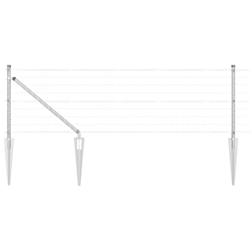 SKM Zaun mit Pfosten Silber 0.4 x 50 m Stahl,Heimwerkerbedarf,Hauseinzäunung,Zaunfelder,Silber,57.2 kg,3350780 von SKM