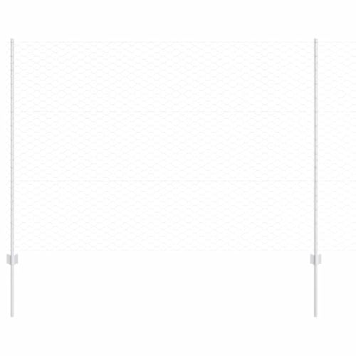 SKM Zaun mit Pfosten Silber 1,5 x 100 m Stahl,Heimwerkerbedarf,Hauseinzäunung,Zaunfelder,Silber,76.14 kg,3337082 von SKM