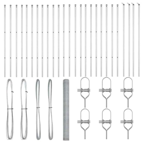 SKM Zaun mit Pfosten Silber 1.6 x 50 m PVC-beschichteter Stahl,Heimwerkerbedarf,Hauseinzäunung,Zaunfelder,Silber,58.7 kg,3353007 SKM Zaun mit Pfosten Silber 1.6 x 50 m PVC-beschichteter Stahl,Heimwerkerbedarf,Hauseinzäunung,Zaunfelder,Silber,58.7 kg,3353007 von SKM