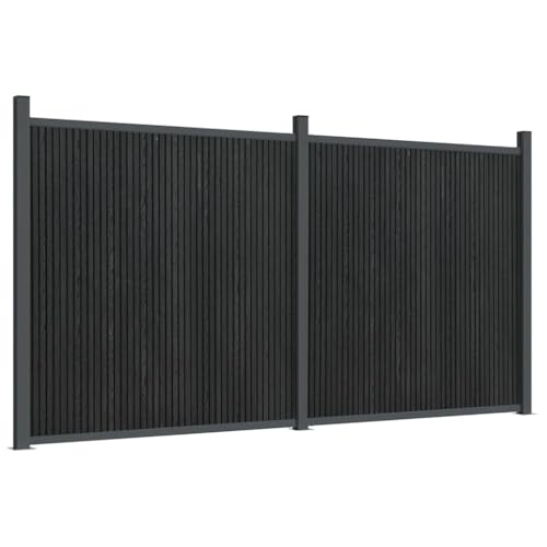 SKM Zaunelement Grau 353x186 cm WPC,Heimwerkerbedarf,Hauseinzäunung,Zaunfelder,Grau,57.2 kg,3282790 von SKM