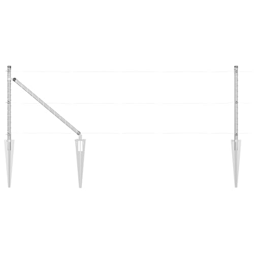 SKM Zaunpfosten mit Spitze 13 Stück Ø32 mm 80 cm Verzinkter Stahl,Heimwerkerbedarf,Hauseinzäunung,Zaunpfosten & -querlatten,Silber,22.3KG,42004269 von SKM