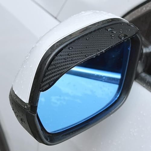 SKNFFF 2 Stück Auto Rückspiegel Regenschutz für Ford Transit Custom 2022 2023 2024, Seitenspiegel Wasserdicht Visier Regen Augenbraue Protector Kohlefaser Textur von SKNFFF