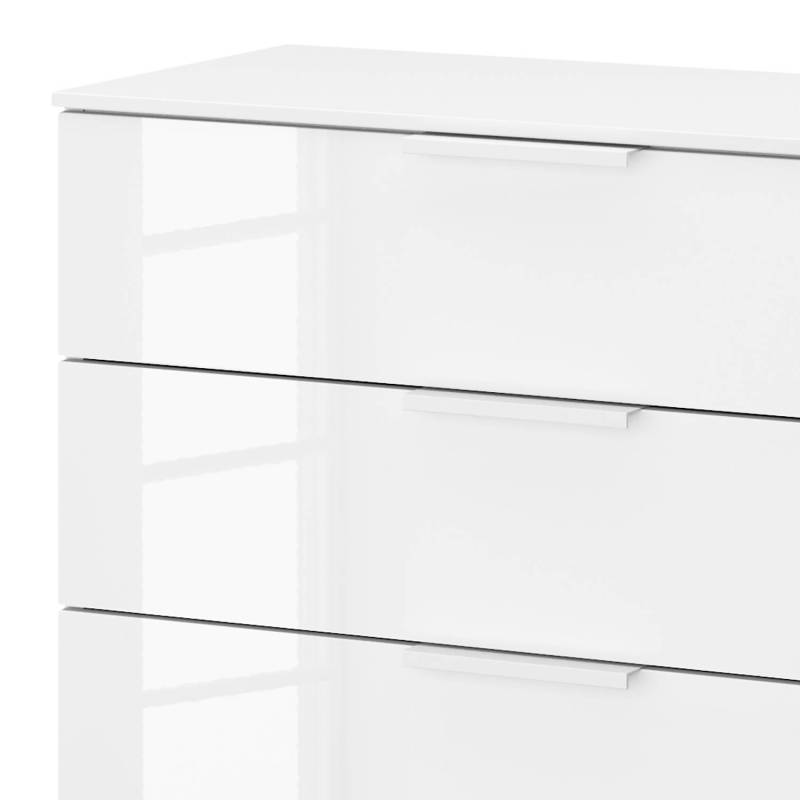 home24 Kommode x4 80cm Weiß/Hochglanz Weiß/Alpinweiß Korpusfarbe von home24