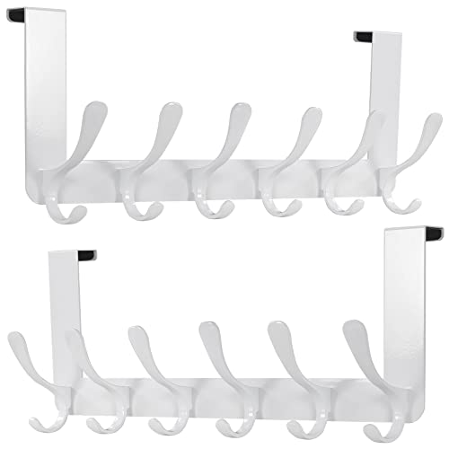SKOLOO Türgarderobe Türhaken, Metall Türhaken Zum Einhängen mit 6 Haken, Kleiderhaken Tür für Handtuchhalter, Mäntel, 2 Stück, Weiß SKOLOO Türgarderobe Türhaken, Metall Türhaken Zum Einhängen mit 6 Haken, Kleiderhaken Tür für Handtuchhalter, Mäntel, 2 Stück, Weiß von SKOLOO