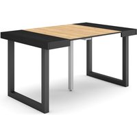 Ausziehbarertisch, Multifunktionaler ausziehbarer, 140, Für 6 Gäste, Massivholz Beine, Moderner Stil, Schwarz Eiche - Skraut Home von SKRAUT HOME