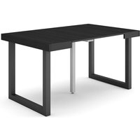 Ausziehbarertisch, Multifunktionaler ausziehbarer, 140, Für 6 Gäste, Massivholz Beine, Moderner Stil, Schwarz - Skraut Home Ausziehbarertisch, Multifunktionaler ausziehbarer, 140, Für 6 Gäste, Massivholz Beine, Moderner Stil, Schwarz - Skraut Home von SKRAUT HOME