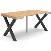 Ausziehbarertisch, Multifunktionaler ausziehbarer, 160, Für 8 Gäste, Massivholz Beine, Moderner Stil, Eiche - Skraut Home Ausziehbarertisch, Multifunktionaler ausziehbarer, 160, Für 8 Gäste, Massivholz Beine, Moderner Stil, Eiche - Skraut Home von SKRAUT HOME