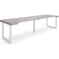 Ausziehbarertisch, Multifunktionaler ausziehbarer, 300, Für 14 Gäste, Massivholz Beine, Moderner Stil, Zementgrau - Skraut Home Ausziehbarertisch, Multifunktionaler ausziehbarer, 300, Für 14 Gäste, Massivholz Beine, Moderner Stil, Zementgrau - Skraut Home von SKRAUT HOME
