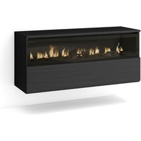 Elektrokamin led, Elektrische Kamine, 102x45x35cm, 1 Öffnung, 1 Tür, Elektrokamin. Maße, Hängend, Moderner Stil, Schwarz - Skraut Home von SKRAUT HOME