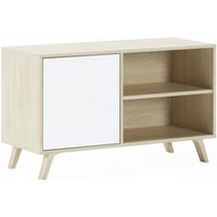 Möbel tv 100 mit linker Tür, Wohnzimmer, WIND-Modell, Puccini-Strukturfarbe, weiße Türfarbe, Maße 95x40x57cm hoch. - multicolor - Skraut Home von SKRAUT HOME