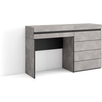 Schminktisch, Frisiertisch mit Stauraum, 127x75x35 cm, mit Schublade, Kommode mit Schubladen, Moderner Stil, Zementgrau - Skraut Home von SKRAUT HOME
