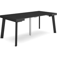 Ausziehbarertisch, Multifunktionaler ausziehbarer, 180, Für 8 Gäste, Hölzerne Beine, Moderner Stil, Schwarz - Skraut Home Ausziehbarertisch, Multifunktionaler ausziehbarer, 180, Für 8 Gäste, Hölzerne Beine, Moderner Stil, Schwarz - Skraut Home von SKRAUT HOME