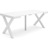 Skraut Home - Ausziehbarertisch, Multifunktionaler ausziehbarer, 180, Für 8 Gäste, Massivholz Beine, Moderner Stil, Weiß Skraut Home - Ausziehbarertisch, Multifunktionaler ausziehbarer, 180, Für 8 Gäste, Massivholz Beine, Moderner Stil, Weiß von SKRAUT HOME