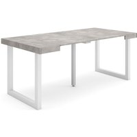 Ausziehbarertisch, Multifunktionaler ausziehbarer, 180, Für 8 Gäste, Massivholz Beine, Moderner Stil, Zementgrau - Skraut Home Ausziehbarertisch, Multifunktionaler ausziehbarer, 180, Für 8 Gäste, Massivholz Beine, Moderner Stil, Zementgrau - Skraut Home von SKRAUT HOME
