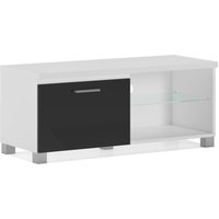 Möbel, TV-Schrank, Fernsehtisch, led, Wohnzimmer, in den Farben Weiß und Schwarz glänzend lackiert. Maßnahmen: 100x40x42 cm - schwarz - Skraut Home von SKRAUT HOME