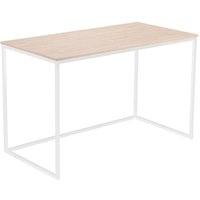 Schreibtisch mia - Tisch - Studientisch - Holzplatte aus farbe nordischer Eiche, 19 mm stark. Beine aus weißem Metall. 120x60x75cm - multicolor von SKRAUT HOME