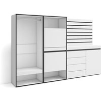 Skraut Home - Schuhregal, Schuhschrank, Schuhaufbewahrung, 227x145x35 cm, Für Schlafzimmer, Zimmer, Offener Kleiderschrank, Kommode mit Schubladen, von SKRAUT HOME