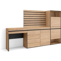 Skraut Home - Schuhregal, Schuhschrank, Schuhaufbewahrung, 237x145x35 cm, Für Schlafzimmer, Zimmer, Kommode mit Schubladen, Lamellenwand Holz, Skraut Home - Schuhregal, Schuhschrank, Schuhaufbewahrung, 237x145x35 cm, Für Schlafzimmer, Zimmer, Kommode mit Schubladen, Lamellenwand Holz, von SKRAUT HOME