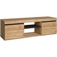 TV-Möbel mod.NATURALE ''Eiche/Schwarz'', 2 Türen und 2 Wohnungen, Wohn- und Esszimmer, 140x40x41cm - braun - Skraut Home von SKRAUT HOME